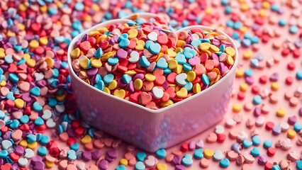 many colors candy shape Background fill inside 3D hearts, Background of colorful 