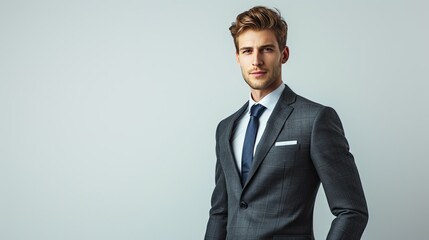 Fototapeta premium A stylish man in a tailored suit