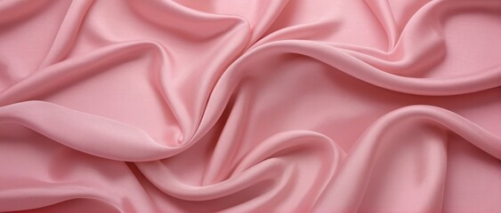 Fototapeta premium Pink silk fabric with a luxurious texture, ideal for elegant designs.