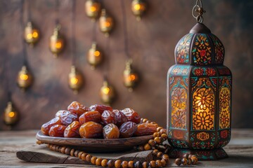 dates fruit with decorative Holy month of Ramadan concept professional photography