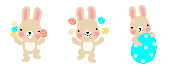 Easter bunny rabbits and Easter eggs, Welcome spring season, 