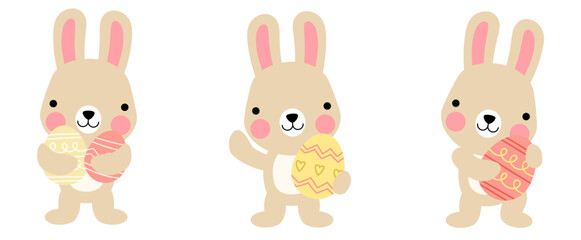 Easter bunny rabbits and Easter eggs, Welcome spring season, 