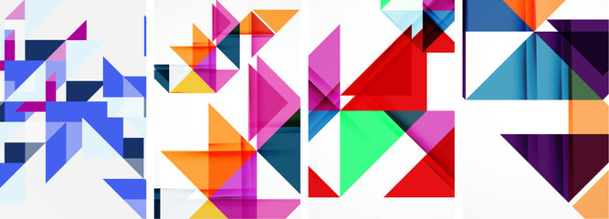 Triangle poster set for wallpaper, business card, cover, poster, banner, brochure, header, website