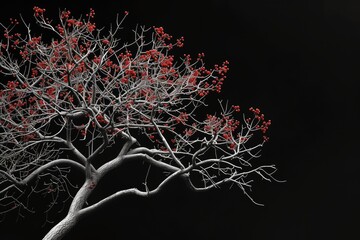 Abstract tree on black background.