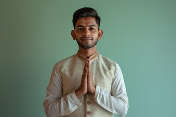 Fototapeta premium indian young man namaste