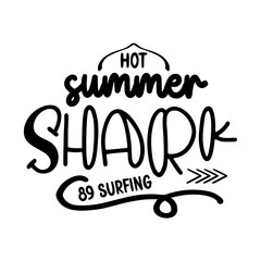Hot Summer Shark 89 Surfing SVG