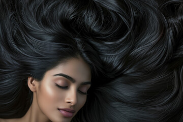 beautiful hair indian woman
