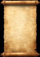 Obraz premium old paper vertical scrolls on a white background, paper vintage background, beige retro paper