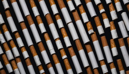 Obraz premium A black and white photo of many cigarettes