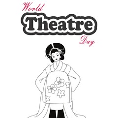 Happy World theatre day good for world theatre day celebrate.27 March,illustration.