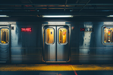a subway car electric door