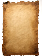 old paper on a white background, paper vintage background, beige retro paper