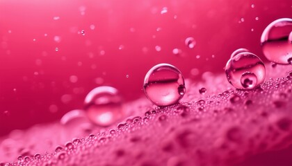 A pink background with bubbles floating in it - obrazy, fototapety, plakaty