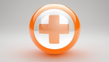 Obraz premium A large orange and white ball with a cross on it