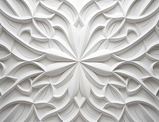 Modern white 3d modern geometric, in the style of intricately patterned backgrounds