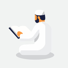 flat poeple reading a book