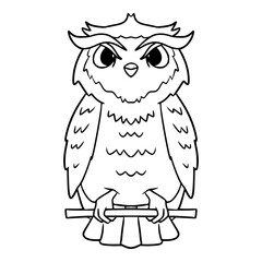 owl illustration outline isolated vector