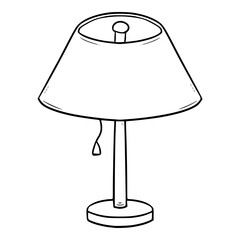 table lamp illustration outline isolated vector