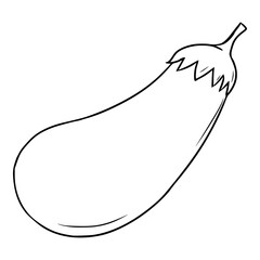 fresh eggplant illustration outline isolated vector