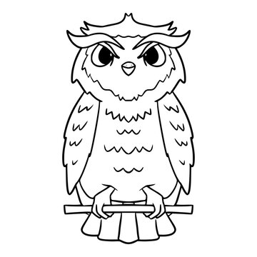 owl illustration outline isolated vector