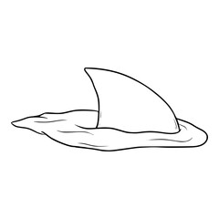 Shark fin Swimming illustration outline isolated vector 