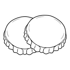 two bottle cap illustration outline isoalted vector