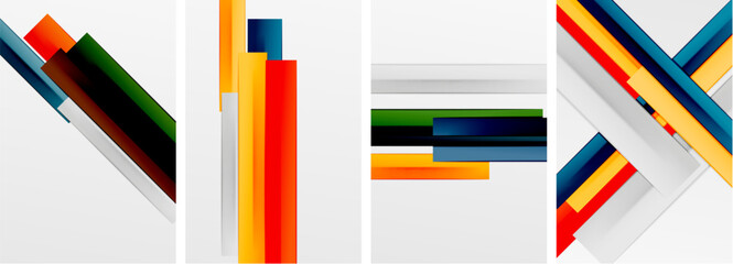 Minimal lines and color stripes poster abstract backgrounds. Vector illustration For Wallpaper, Banner, Background, Card, Book Illustration, landing page