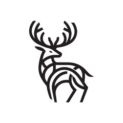 minimalist line deer logo