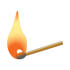 Burning matchsticks. isolated flame, light flame and heat, Vector Illustrator