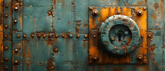 Rusted Metal Door With Padlock