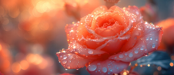 A Pink Rose With Water Droplets