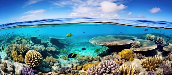 Naklejka na ściany i meble Great Barrier Reef underwater photographers and ocean lovers delight in vibrant sea life.