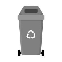 Grey Trash Bin Illustration