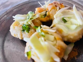 shrimp with salad