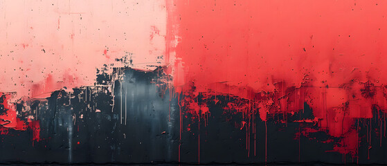 Red and Black Painting on a Wall