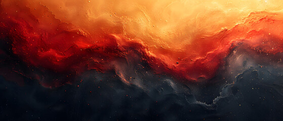 A Painting of a Red and Orange Cloud