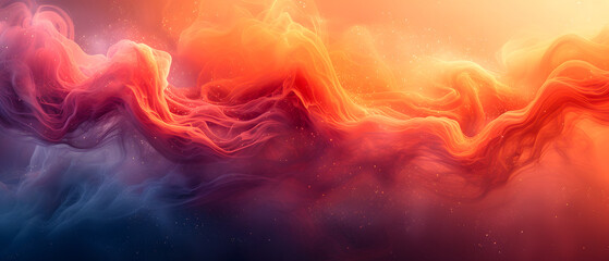 Abstract Painting of a Colorful Wave of Smoke