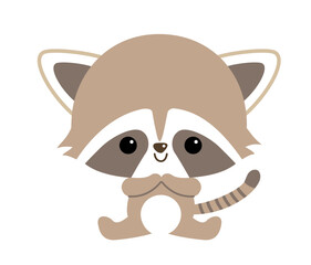 Fototapeta premium 幼児向けのかわいいアライグマのキャラクターイラスト