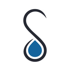 Letter S in Water Drop Initial Logo Design Template Vector Illustration