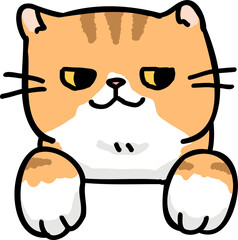 Cute Cartoon Cat Head Character