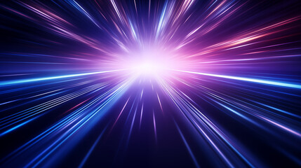 Background blue light line motion, Bright color tone, Depth of field, future concept