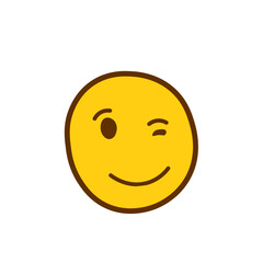 Fototapeta premium Winking Face Emoji vector illustration.
