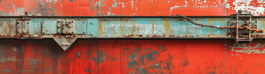 Rusted Metal Wall With Rusted Metal Bar