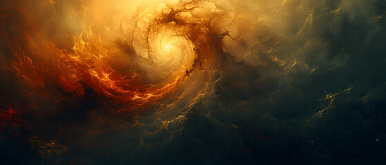 A Painting of a Fire Swirl in the Sky