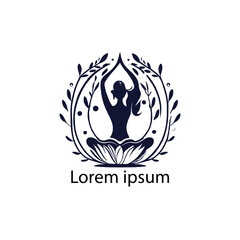 a women gym yoga logo , on white background
