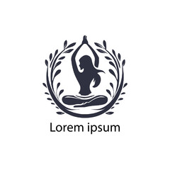 a women gym yoga logo , on white background