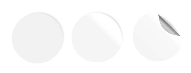 white circular product sticky label