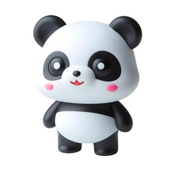 Plastic toy figure Panda isolated on transparent background