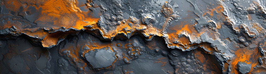 Close Up of Tree Trunk With Orange and Black Paint