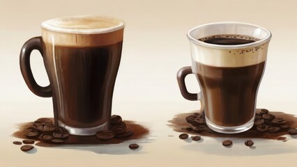a Cup Coffee illustration for background and Advertising 